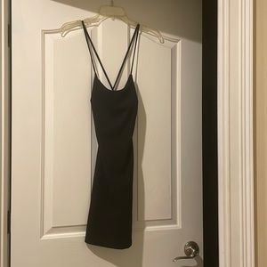 Little Black Dress with a Rhinestone Strap Across the Back